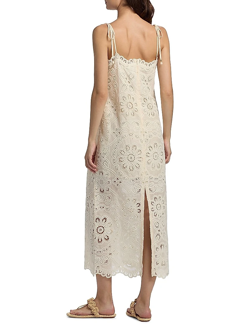 Rhiannon Embroidered Cotton Midi-Dress