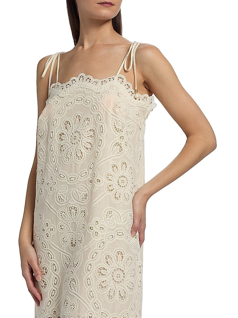 Rhiannon Embroidered Cotton Midi-Dress