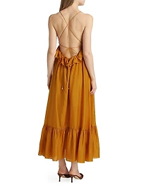 Rhiannon Ruffled Silk Maxi Dress