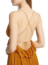 Rhiannon Ruffled Silk Maxi Dress
