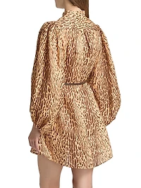 Cascadian Leopard Linen Tunic Dress