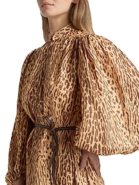 Cascadian Leopard Linen Tunic Dress