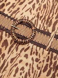 Cascadian Leopard Linen Halterneck Romper