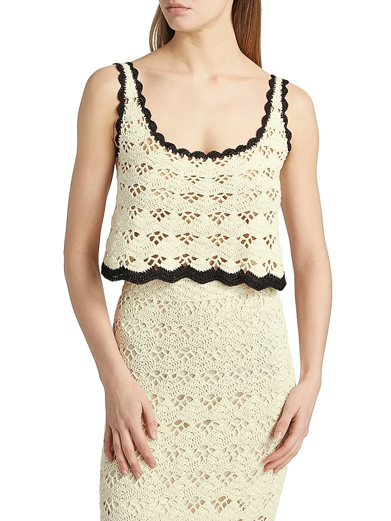 Rhiannon Scallop-Trimmed Crochet Tank