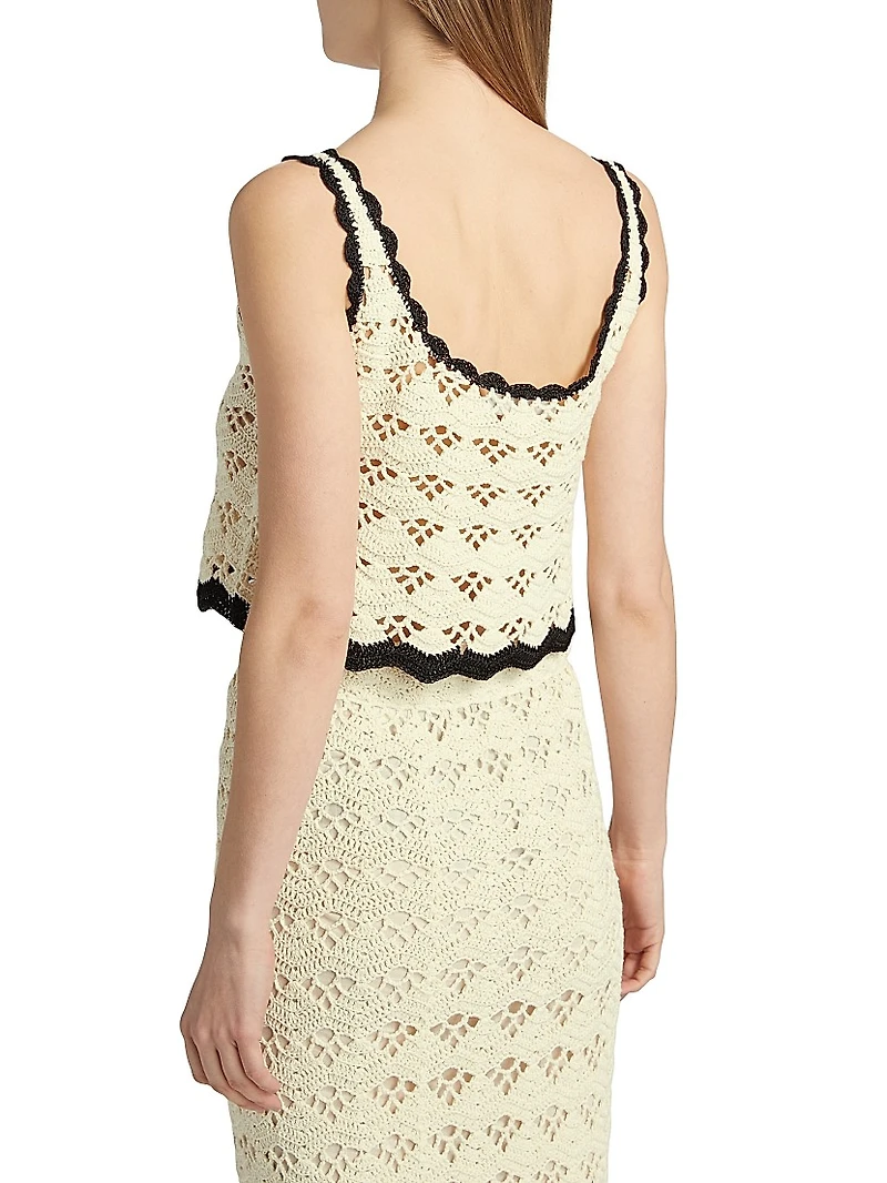 Rhiannon Scallop-Trimmed Crochet Tank