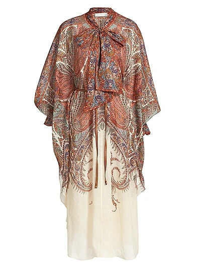 Rhiannon Printed Ramie Midi-Dress