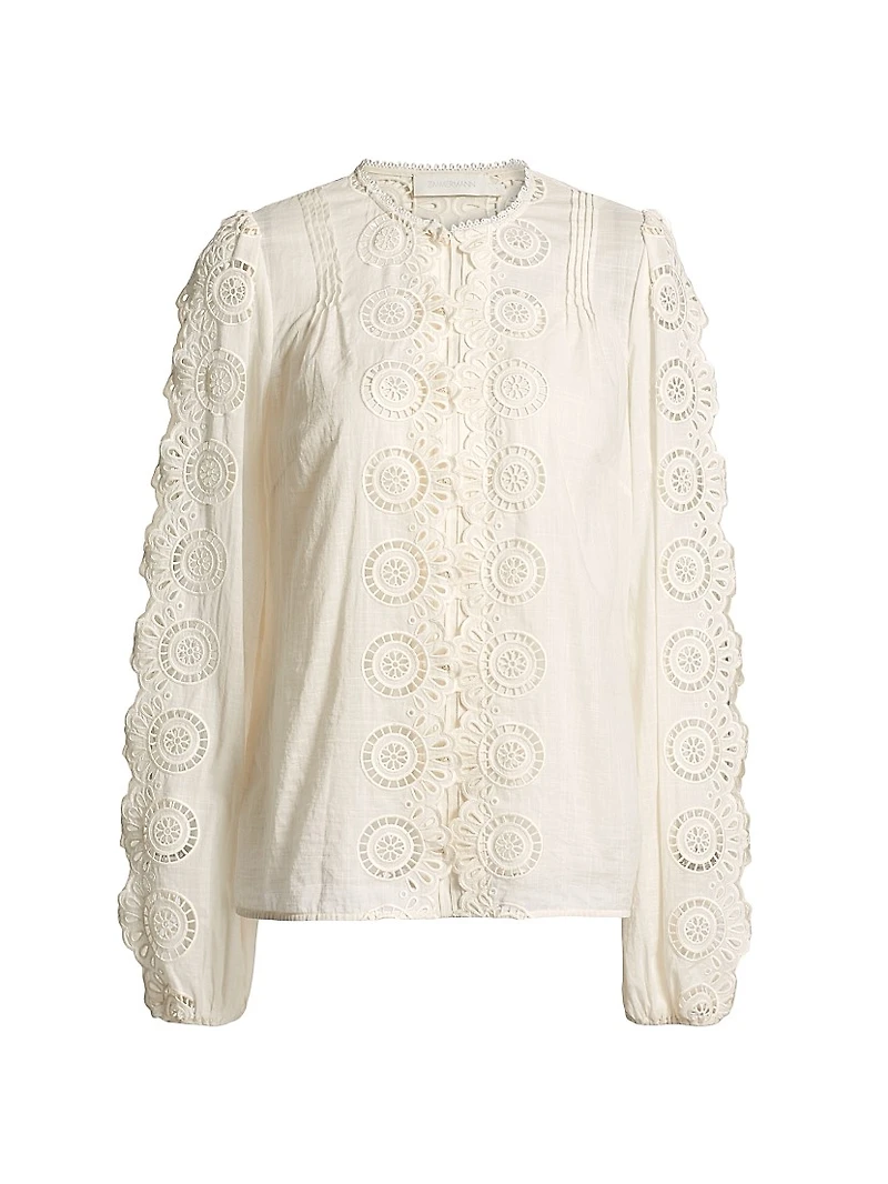 Lucky Embroidered Cotton Blouse