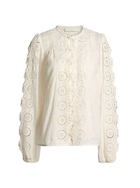 Lucky Embroidered Cotton Blouse