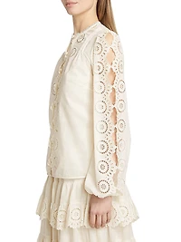 Lucky Embroidered Cotton Blouse