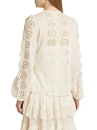 Lucky Embroidered Cotton Blouse