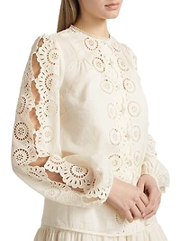 Lucky Embroidered Cotton Blouse