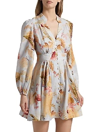 Ascension Plunge Linen Minidress