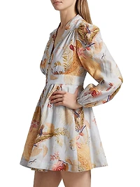 Ascension Plunge Linen Minidress