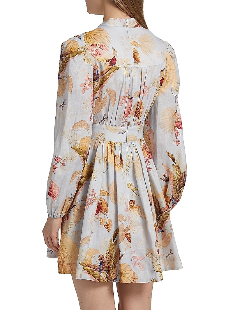 Ascension Plunge Linen Minidress
