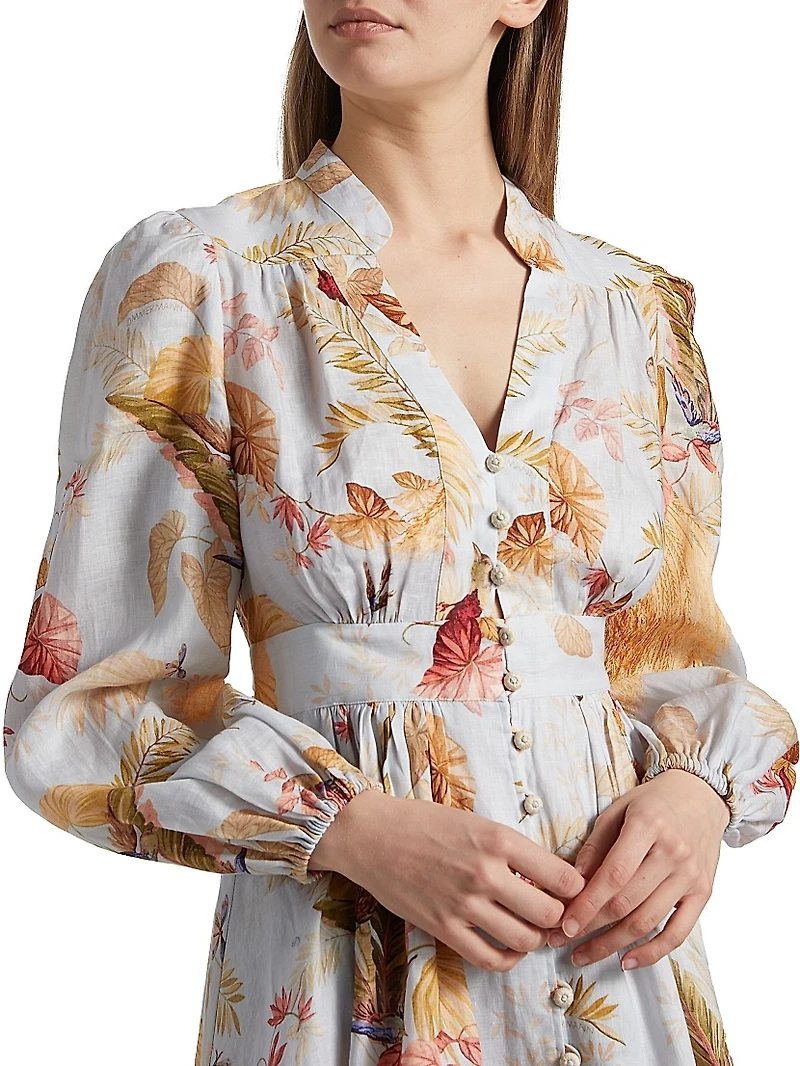 Ascension Plunge Linen Minidress