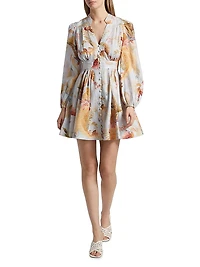 Ascension Plunge Linen Minidress