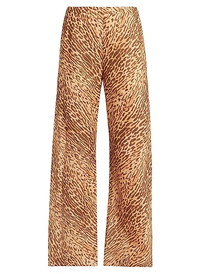 Cascadian Animal-Print Bias-Cut Pants