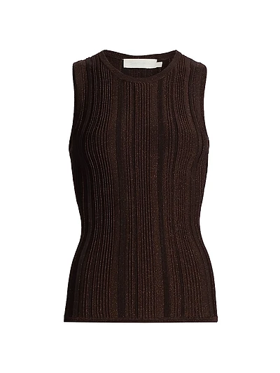 Lucky Ribbed Metallic Racer Tank