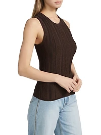 Lucky Ribbed Metallic Racer Tank