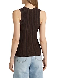 Lucky Ribbed Metallic Racer Tank