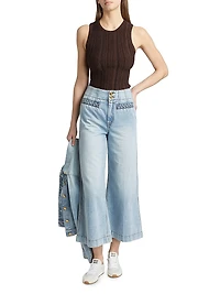 Lucky Ribbed Metallic Racer Tank