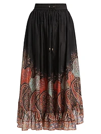 Rhiannon Ruffled Printed Maxi Skirt