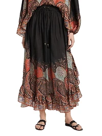 Rhiannon Ruffled Printed Maxi Skirt