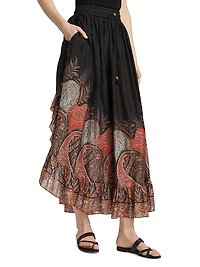 Rhiannon Ruffled Printed Maxi Skirt