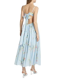 Lucky Picnic Floral Linen Maxi Dress