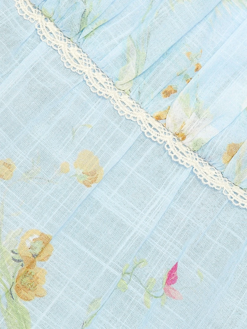 Lucky Picnic Floral Linen Maxi Dress