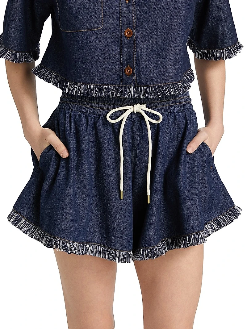 Rhiannon Fringed Denim Shorts