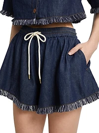 Rhiannon Fringed Denim Shorts