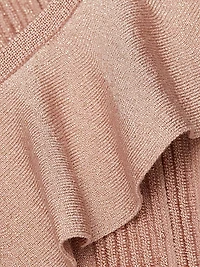 Lucky Metallic Frill One-Shoulder Tank