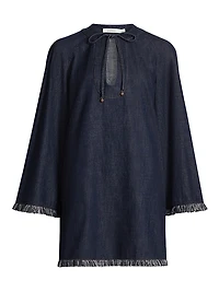 Rhiannon Fringe Denim Minidress