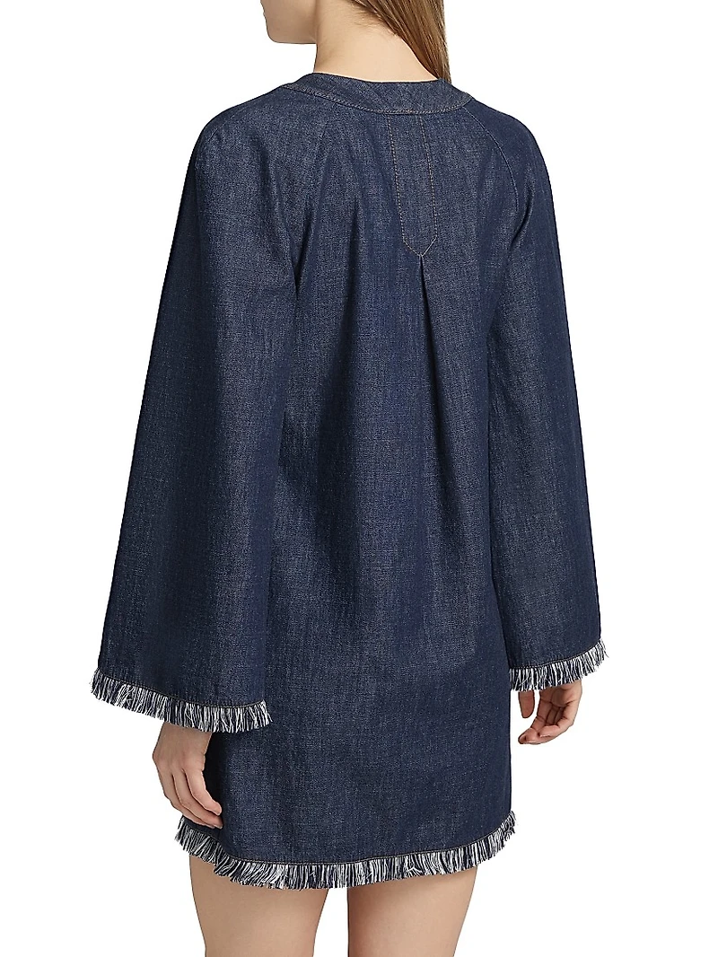 Rhiannon Fringe Denim Minidress