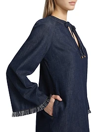 Rhiannon Fringe Denim Minidress