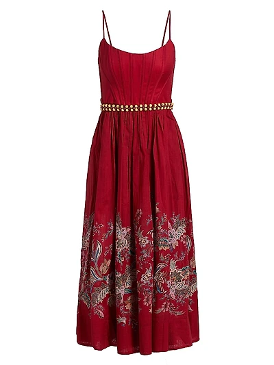 Rhiannon Floral Corset Midi-Dress