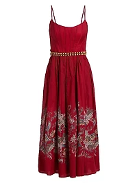 Rhiannon Floral Corset Midi-Dress
