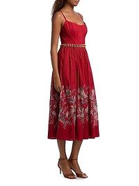 Rhiannon Floral Corset Midi-Dress
