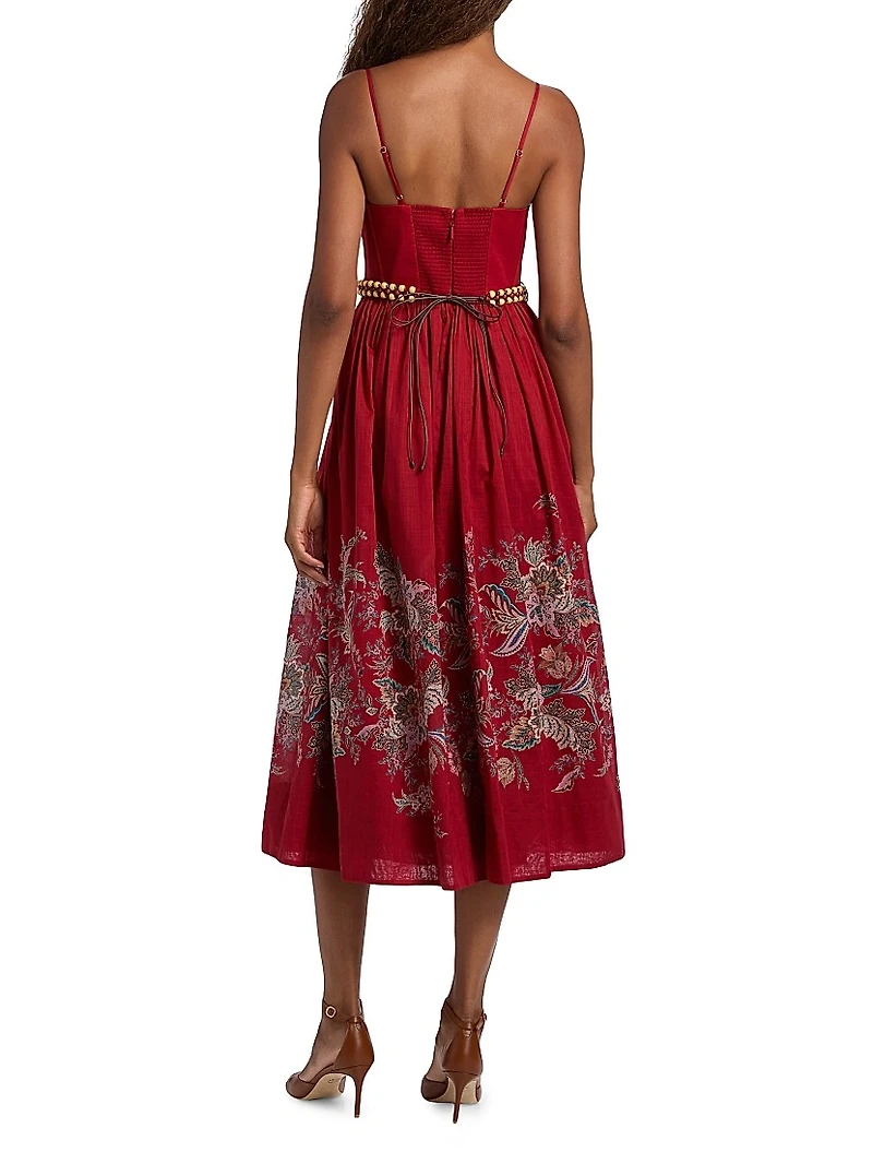 Rhiannon Floral Corset Midi-Dress