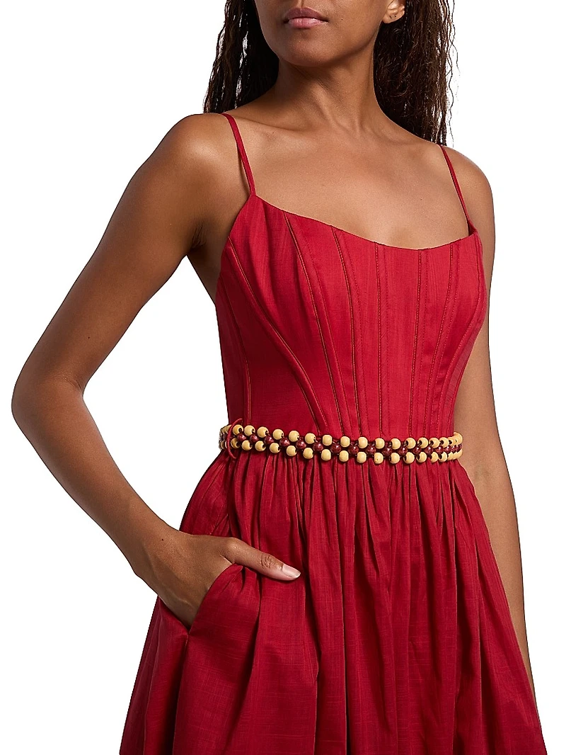 Rhiannon Floral Corset Midi-Dress