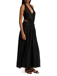 Rhiannon Plunge Halter Maxi Dress