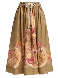 Ascension Linen Midi-Skirt