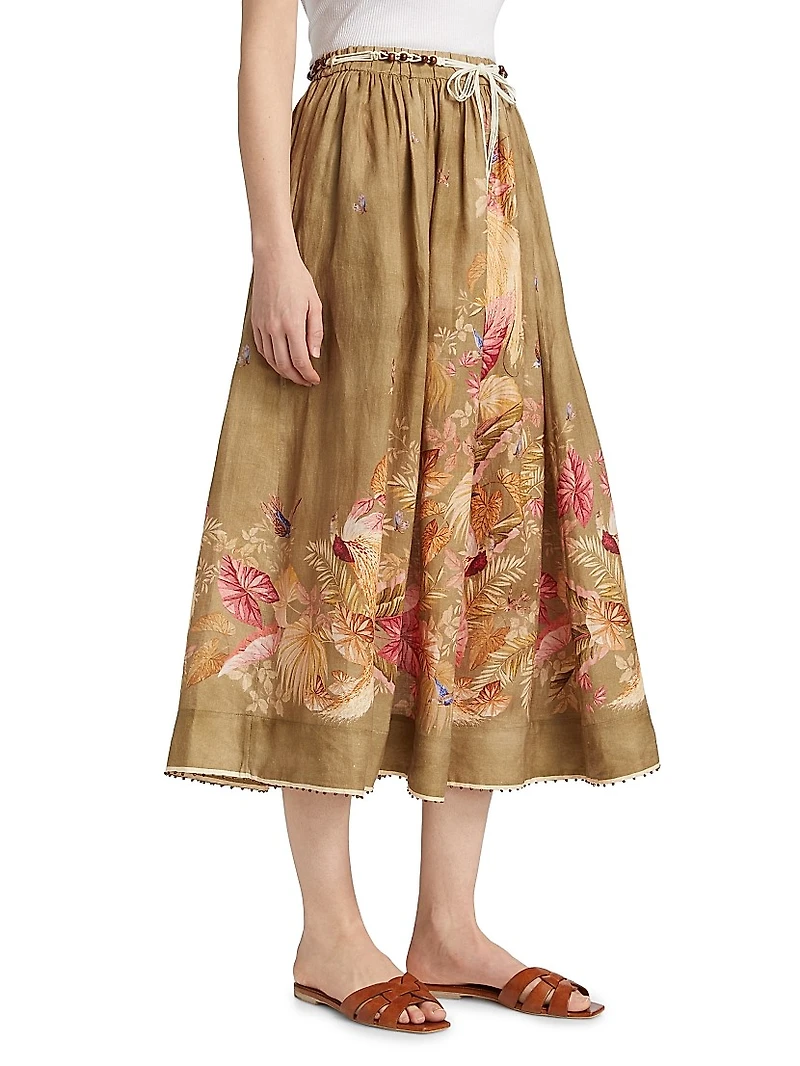 Ascension Linen Midi-Skirt