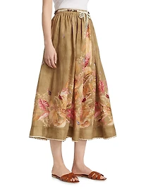 Ascension Linen Midi-Skirt