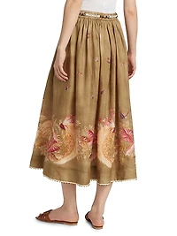 Ascension Linen Midi-Skirt