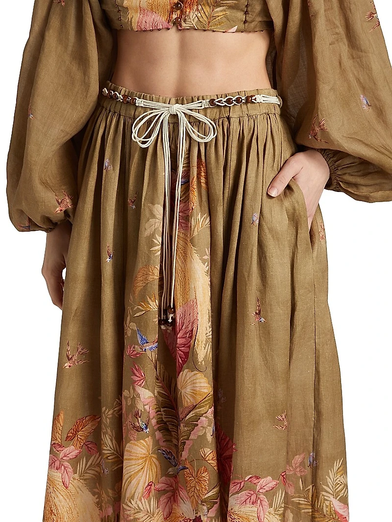 Ascension Linen Midi-Skirt