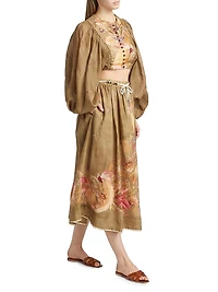 Ascension Linen Midi-Skirt