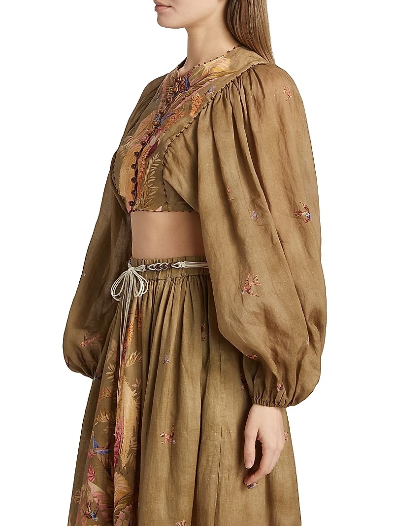 Ascension Printed Beaded Crop Top