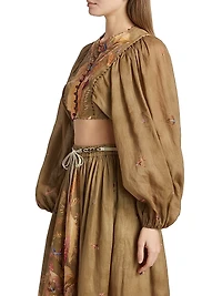 Ascension Printed Beaded Crop Top
